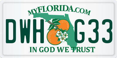 FL license plate DWHG33