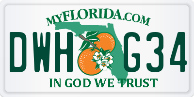 FL license plate DWHG34