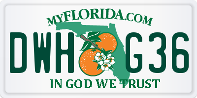 FL license plate DWHG36