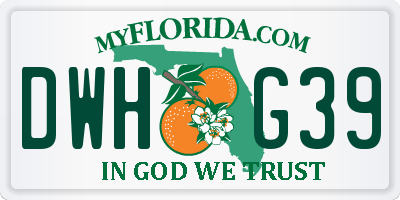 FL license plate DWHG39