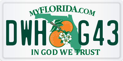 FL license plate DWHG43