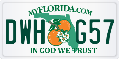 FL license plate DWHG57