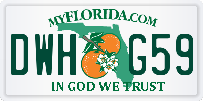 FL license plate DWHG59