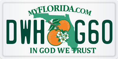 FL license plate DWHG60
