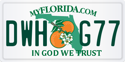 FL license plate DWHG77