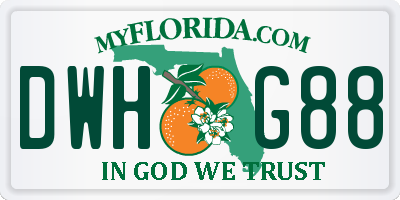 FL license plate DWHG88