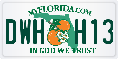 FL license plate DWHH13