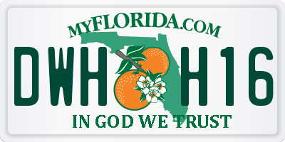 FL license plate DWHH16