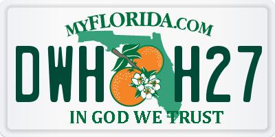 FL license plate DWHH27