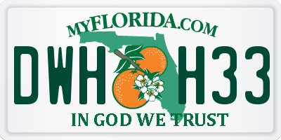 FL license plate DWHH33