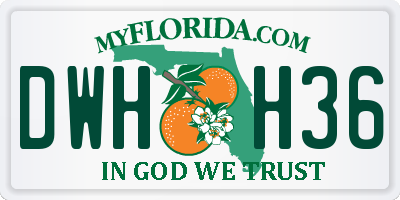 FL license plate DWHH36