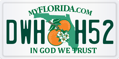 FL license plate DWHH52