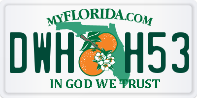 FL license plate DWHH53