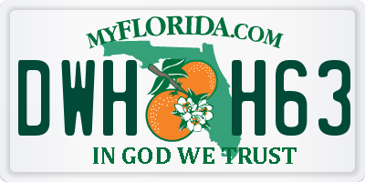 FL license plate DWHH63