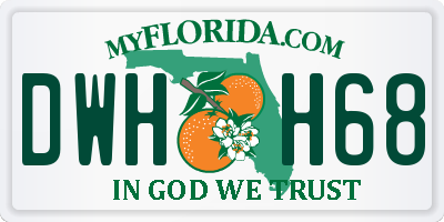 FL license plate DWHH68
