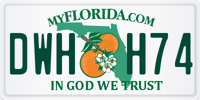 FL license plate DWHH74