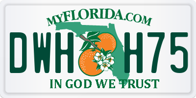 FL license plate DWHH75