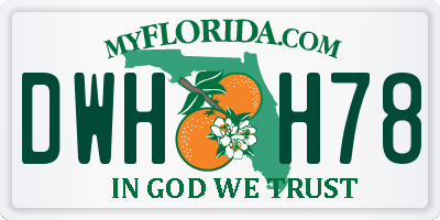 FL license plate DWHH78