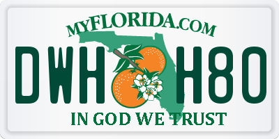 FL license plate DWHH80