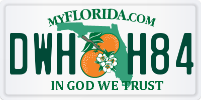 FL license plate DWHH84