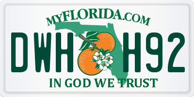FL license plate DWHH92
