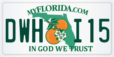 FL license plate DWHI15