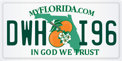 FL license plate DWHI96