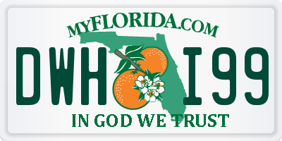 FL license plate DWHI99
