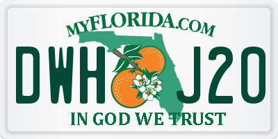 FL license plate DWHJ20