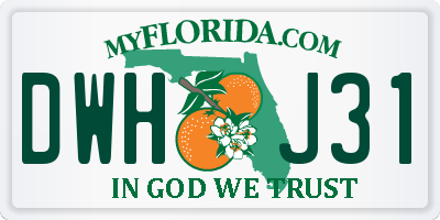 FL license plate DWHJ31