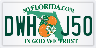 FL license plate DWHJ50