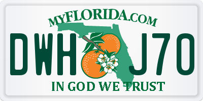 FL license plate DWHJ70