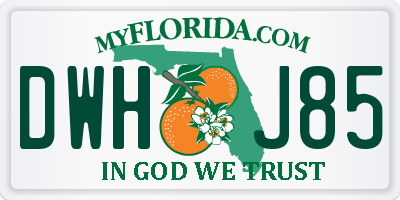 FL license plate DWHJ85