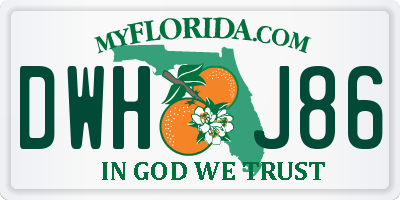 FL license plate DWHJ86