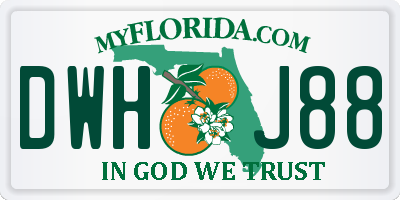 FL license plate DWHJ88