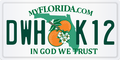 FL license plate DWHK12