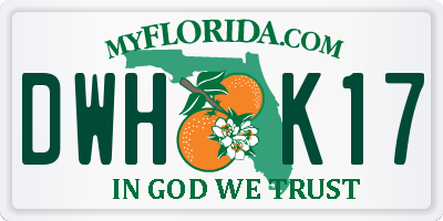 FL license plate DWHK17