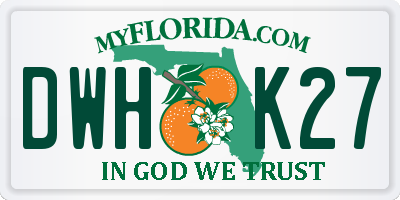 FL license plate DWHK27