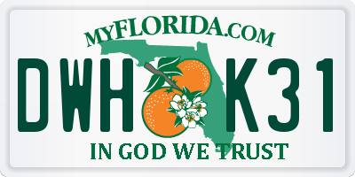 FL license plate DWHK31