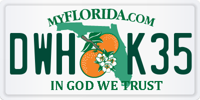 FL license plate DWHK35