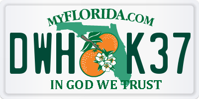 FL license plate DWHK37