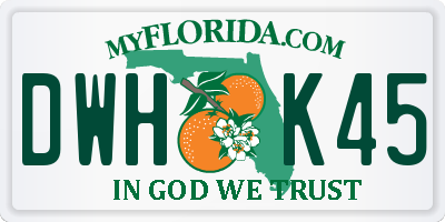 FL license plate DWHK45