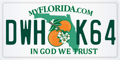 FL license plate DWHK64