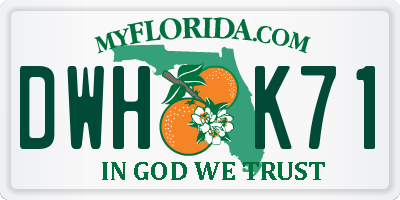 FL license plate DWHK71