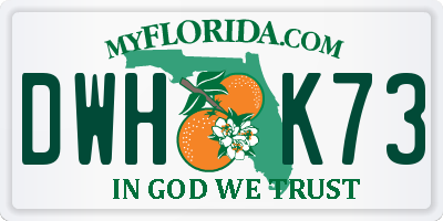 FL license plate DWHK73