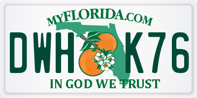 FL license plate DWHK76
