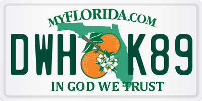 FL license plate DWHK89