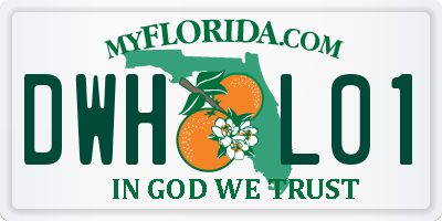 FL license plate DWHL01