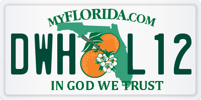 FL license plate DWHL12