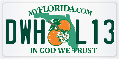FL license plate DWHL13